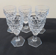 5 Fostoria American Wine Goblets 4 1/2″ 2 1/2 Oz Exc Condition Free Shipping