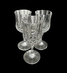 Set of 3 Cristal D’Arques Durand Longchamp Clear 4-5/8” Cordial Glasses 2 Oz