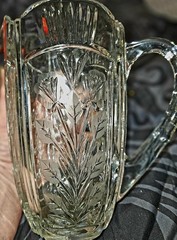 Polish Crystal Clear Handcut Water Pitcher~48oz~Vintage~Darlington