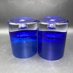 Cobalt Blue Bubble Base Glasses Block Stockholm Set of 2 Crystal Old Fashioned