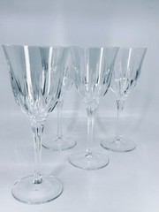 4 Cristal D’Arques Durand CASTEL Crystal Wine Glasses 8 oz REPLACEMENT 9″H
