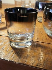 Vintage 24 Piece Dorothy Thorpe Silver Fade Barware Set-Ice Bucket and Glasses