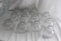 Vintage L.E. Smith Old Dominion Punch Bowl 12 Cups Floriform Tulip Diamonds