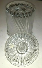 Vintage Action 24% Lead Frost Crystal Glass Biscuit Barrel Paradise W. Germany
