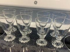 Set of 8 Anchor Hocking 4.5″ Clear 3 oz Juice or Wine Glass with Boopie base