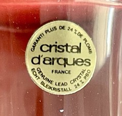 🥃 CRISTAL d’D’ARQUES LONGCHAMP Crystal Set of Six 2″ SHOT GLASSES, Original Box