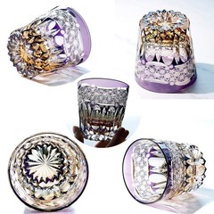 Luxury handmade Whisky Brandy Crystal Bar Glass Cup Tumbler Geometric Cut （11oz）