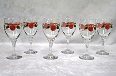 Vintage Franciscan Apple Water Wine Goblets 12 oz Glasses USA | Set of 6