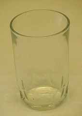 Swanky Swig Clear Glass Orange Juice Jelly Jar Thumbprint Pattern MCM