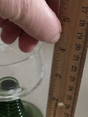 2 VTG LUMINARC ETCHED WINE GLASSES GREEN BEEHIVE STEM GRAPE VINE 100 ML