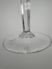 4 Ralph Lauren Monaco Crystal Wine Glass 8 3/8” Signed Gold Rim