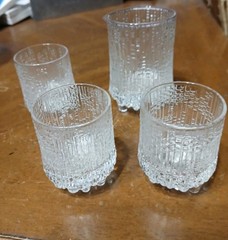 Iittala Ultima Thule by Tapio Wirkkala Finland Creamer + 3 Shot Glasses