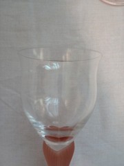 Mikasa Sea Mist Coral Frosted Heart Shaped Stem Wine Glasses-Set Of 3