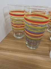 Set of 6 Libbey Mambo Fiesta Striped Tumblers by Royal Norfolk (16-oz)