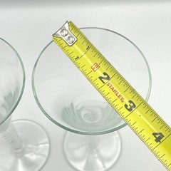 Vintage Set of 2 Turda Romania Art Glass Goblet Twisted Stem Wine Champagne