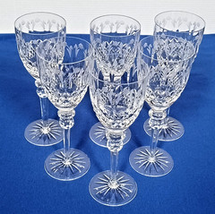 ASI Collection Crystal Wine Glasses 9 1/4″ Etched Floral Goblets Set of 6