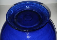 Large 14″ Platter & Large 10″ Serving Bowl – Cobalt Blue Glass – Set/Lot