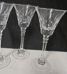 Mikasa Crystal Cordial Glasses Hex Stem Diamond Cut Set of 3 Vintage