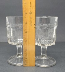 Set Of 5 Vintage Jenkins Glass Grape And Thumbprint Goblets Early 1900’s