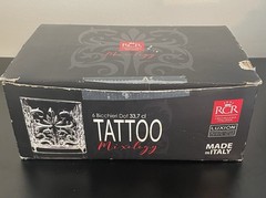 RCR Royal Crystal Rock Tattoo Mixology Rocks Glass SET OF 6