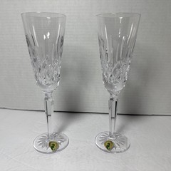 Set Of 2 Waterford Lismore Tall Champagne Flutes- Slovenia – New In Box- 1058144