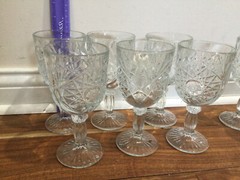Sets 6 (or 5) Libbey Hobstar Star of David Wine Water Goblets Glass MINT READ