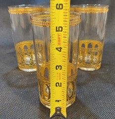 (4) MCM 1950’s CULVER LTD 22K “ANTIGUA” Highball Cocktail Glasses