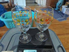 Set of 2 Libbey Autumn Leaves & Acorns Water Goblets Stemware Wine Glasses