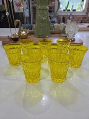 Vintage 1969 Vivid Yellow Noritake Perspective Glasses MCM Selenium Glow – Read