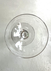 Vintage etched glass sorbet sherbet clear flower leaf