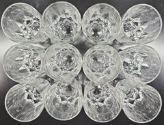 12 Arcoroc Artic Juice Glasses Set Clear Cut Drinking Tumbler Cristal France Lot