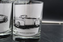 Vtg Rocks Glass Classic Car Packard Cord Vette Thunderbird Lincoln Set of 6 MCM