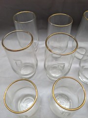 Vintage Aperitif Cordial Tumbler Dessert Gold Rim Monogram Letter «D» Set of 20