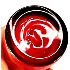 Hand Blown Ruby Red Tumbler Glass 12 Oz Random Bubbles 4.25″ Tall Heavy