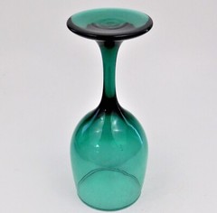 Libbey Juniper Green Tulip 7″ Water Goblets Wine Glass Vintage