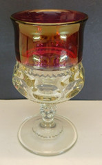 Vintage Indiana Glass Ruby Flashed King’s Crown Thumbprint 8.5 oz Water Goblet