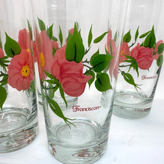 Set of 5 Franciscan England DESERT ROSE 16oz Tumbler Glasses 6 1/4″