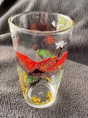 Hazel Atlas 1950s Pheasant Hunting Dog Tumbler Glass 5.25″ tall 12 oz