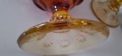 Vtg Moon And Star Amberina Goblets Set Of 4 Water Glasses By L.E. Smith Glass 6″