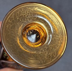 Harrach Heavy Gold and Enemal Heart Design Wine Glass