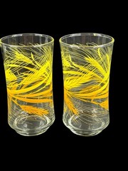 Set of 2 Vintage Libby Golden Wheat 6.5″ Tumblers Drinking Glasses 12 Ounce