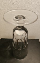 Soda Fountain Sundae Tall Heavy Pedestal 11 Panel Vintage Depression Glass Era