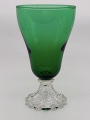 Set of 7 Anchor Hocking Burple Inspiration Green 5″ Wine Juice Goblets Vtg MCM