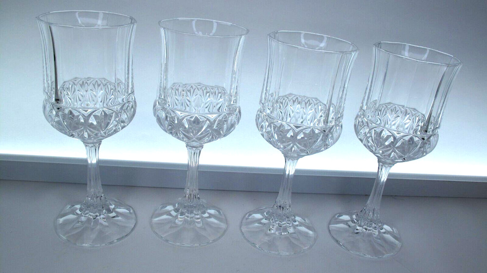 Cristal De Flandre Fascination Water Goblets 24% Lead Crystal Set of 4 Vintage