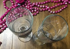 2 vintage engagement or wedding wine~champagne glasses w/etched cowboy and girl~