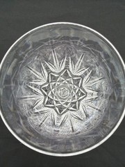 Cut Crystal Wine Glass With Intricate Starburst Design And Diamond-Cut Stem 6.25