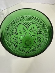 Set of 6 VTG Emerald Green Crystal D’Arques Durand Pressed Glass Water Goblets