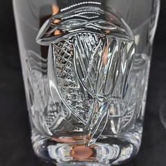 2 Crystal Wine Glasses Shannon Ireland Beverage Glasses Harp 6 3/4″ H X 3 1/4″