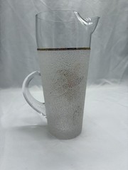 Vintage West VA. Specialties Pebbled Textured Frosted Glass Cocktail Pitcher