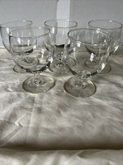 Vtg Set Of 4 Brandy Sniffers Cognac Whiskey Bourbon Clear Glasses Barware READ